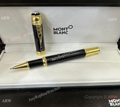 Vintage Replica Montblanc Scipione Borghese Rollerball Pen Black Resin